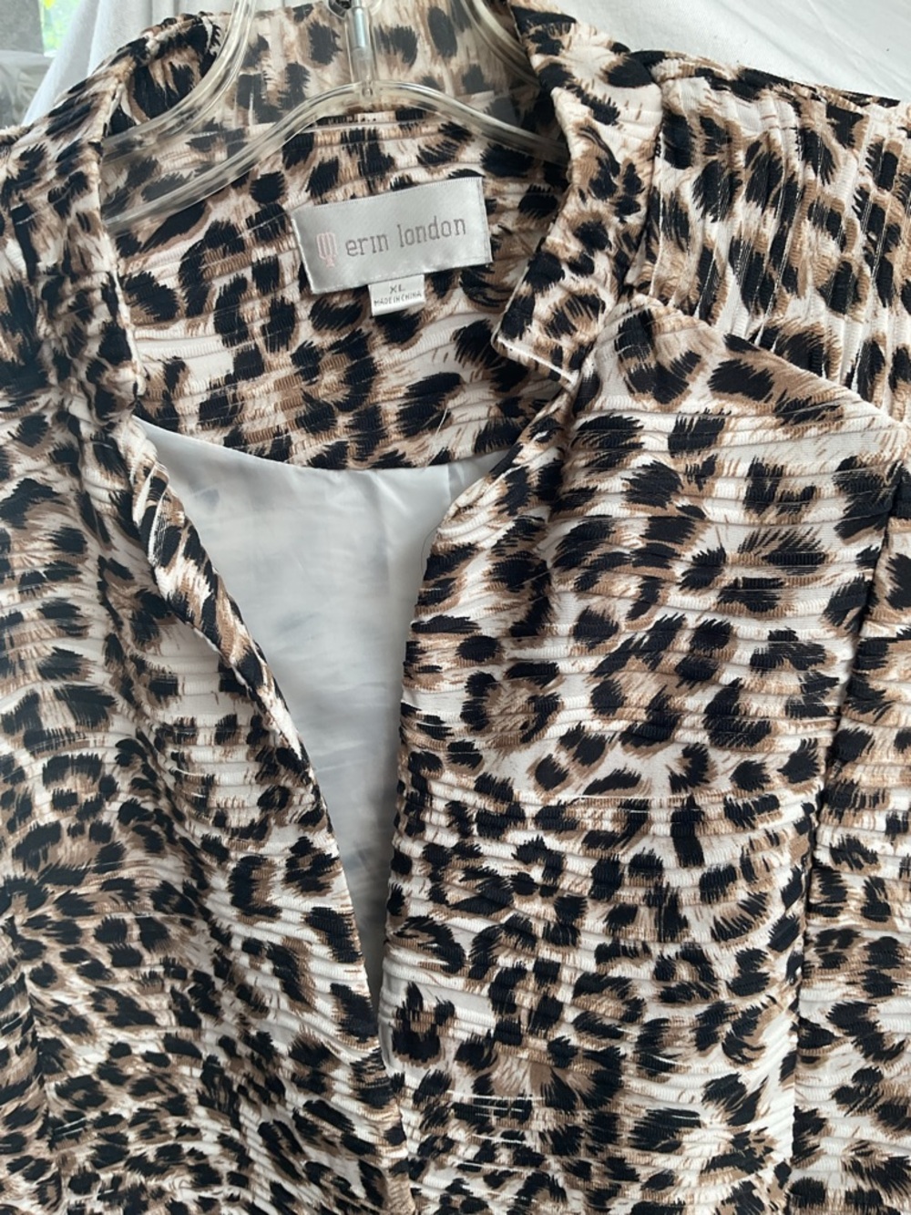 Erin London blazer with animal print